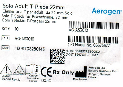 Nebulizer, Aerogen T-Piece, pack of 10